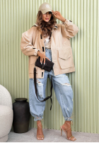 Lekka Geacă parka z kapturem Living In Spring bej