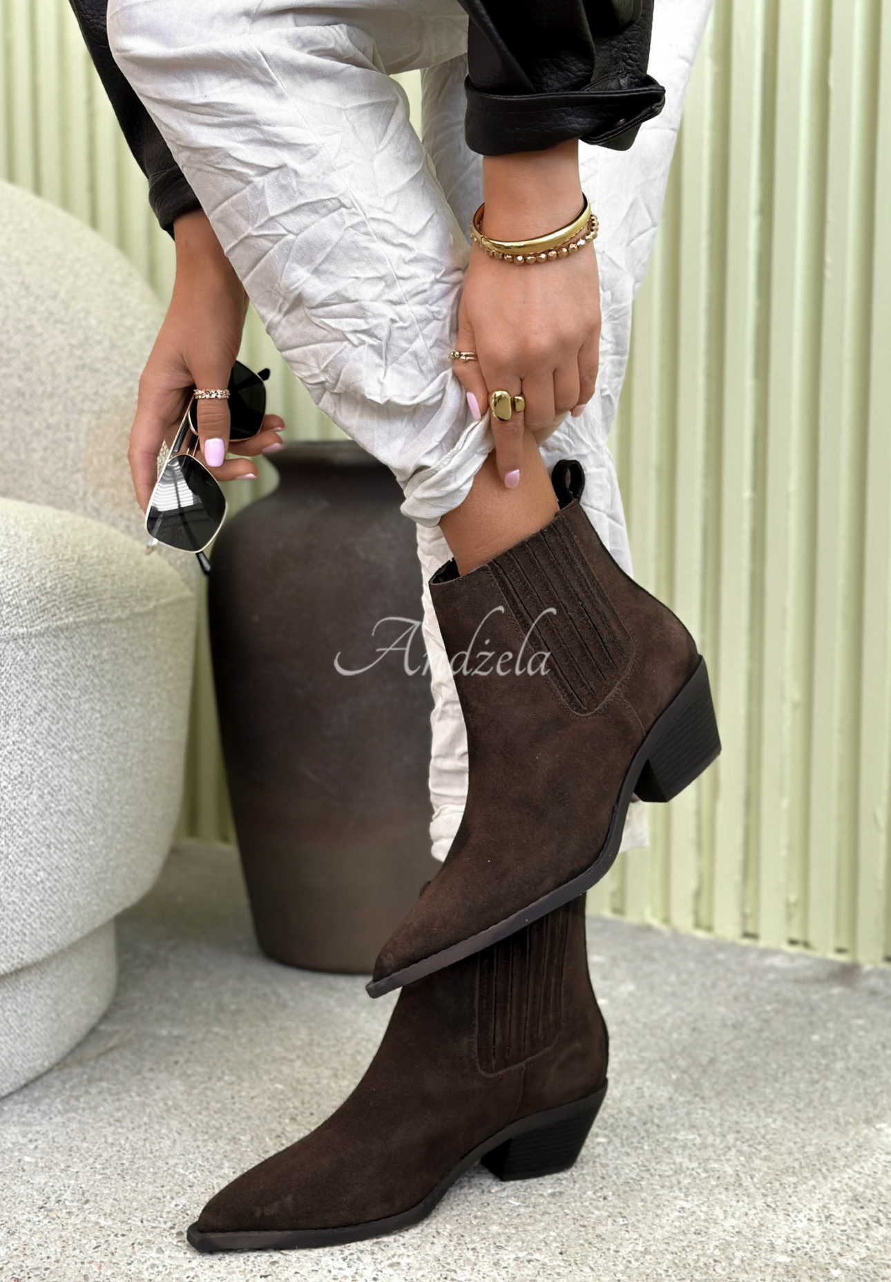 Botine din piele întoarsă The Small Steps