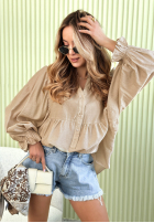 Lekka Cămașă z bufiastymi rękawami Spring Poems bej