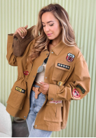 Bawełniana Geacă parka z naszywkami Palloma camel