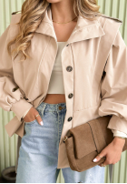 Krótki Palton  z paskiem Seraphina bej