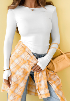 Bluză longsleeve Basically Fine ecru