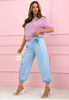 Eleganckie Pantaloni dresowe masełko z różą Blossom Symphony ecru