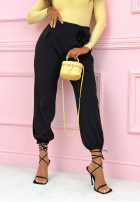 Eleganckie Pantaloni dresowe masełko z różą Blossom Symphony ecru