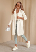 Palton  z imitacji kożucha Lakeside Dream Alb