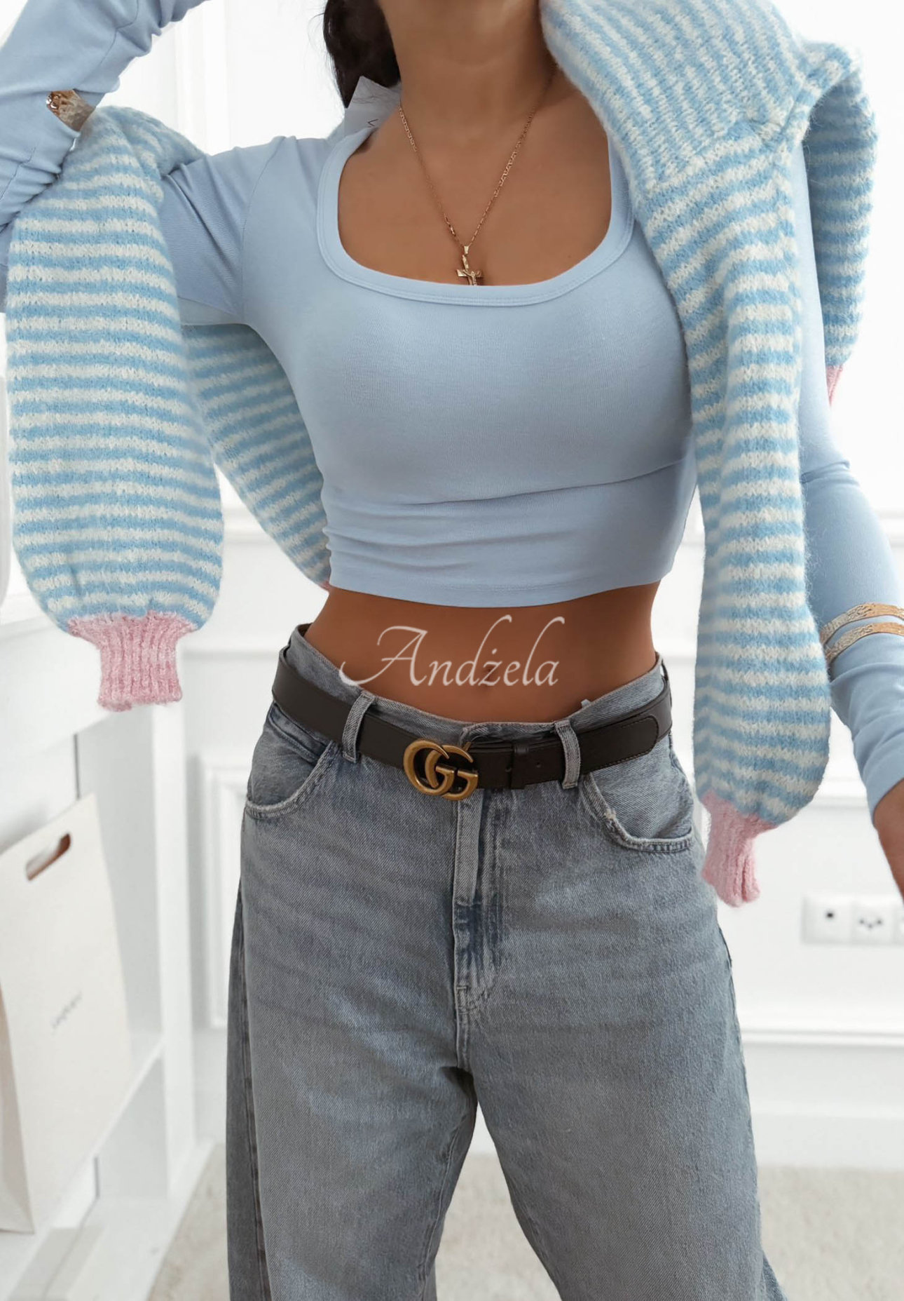 Bluză scurtă din viscoză cu decolteu pătrat Wasn’t Ready