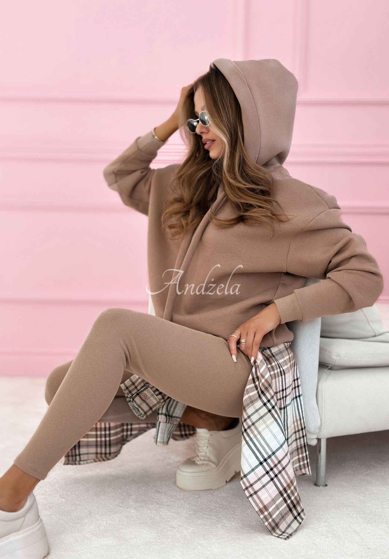 Set de trening din bumbac, hanorac cu glugă și colanți Hot Duo