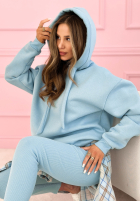 Compleu de trening Hanorac z kapturem i Colanți Hot Duo albastru azuriu