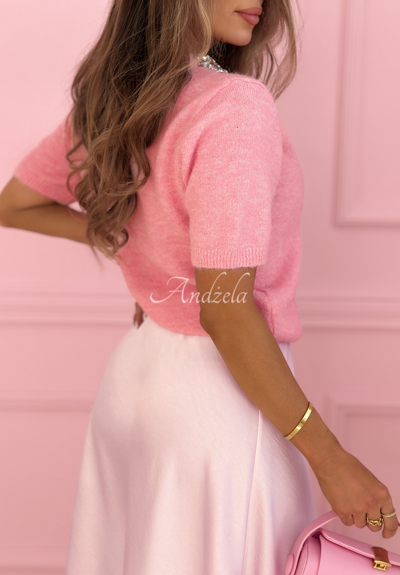 Pulover cu cristale decorative și lână With Diamonds