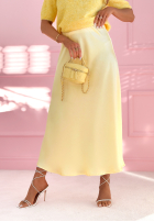 Satynowa Fustă maxi Sabina roz pudră