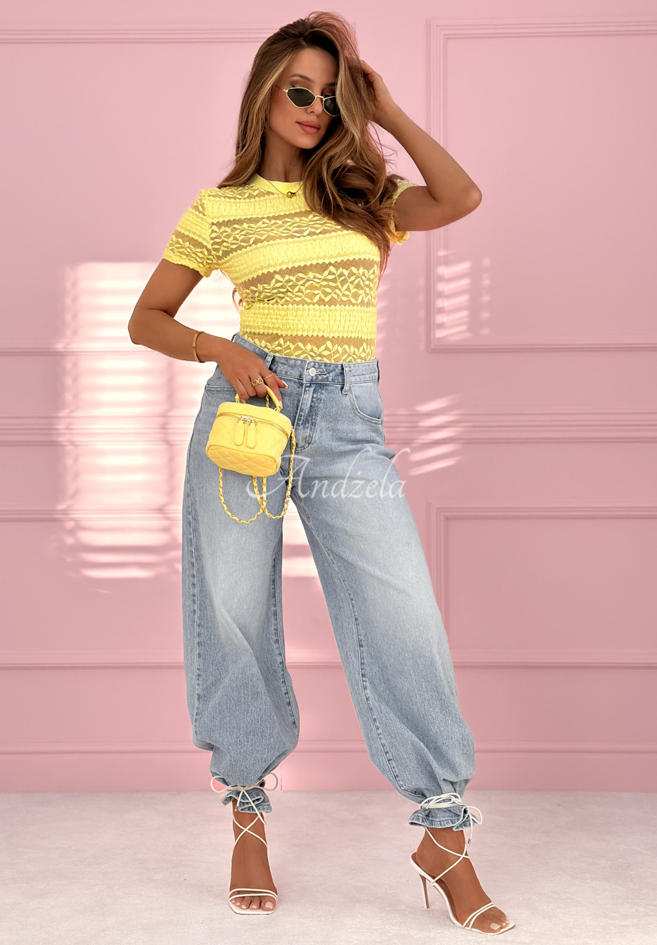 Bluză din dantelă cu mâneci scurte Secret Reverie