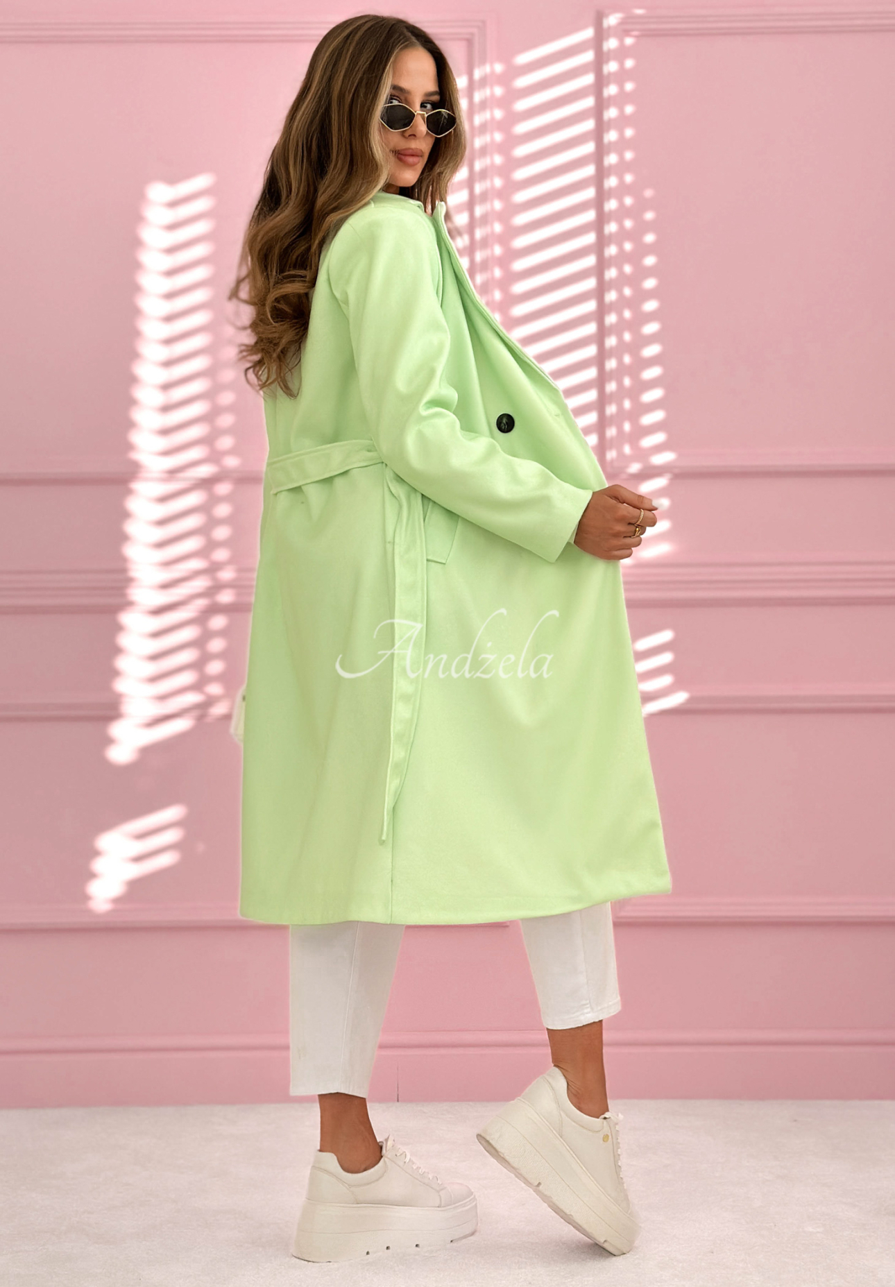 Pardesiu lung, cu două rânduri de nasturi și cu guler We Both Know