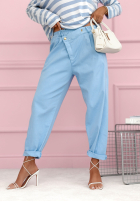 Marchewkowe Pantaloni Spring Will Come albastru azuriu