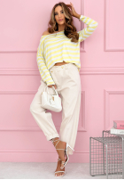 Marchewkowe Pantaloni Spring Will Come bej