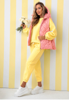 Pikowana Vestă z kapturem Spring Touch albă