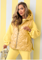 Pikowana Vestă z kapturem Spring Touch albă