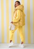 Pikowana Vestă z kapturem Spring Touch albă