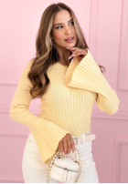Prążkowana Bluză z szerokimi rękawami Sunny Primrose galben