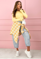 Bluză longsleeve z marszczeniami i kokardkami Cutie Bows galben