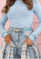 Cienki zamszowy Curea Delicate Accents ciocolatiu