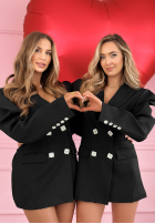 Elegancka Sacou z bufiastymi rękawami Avenelle negru