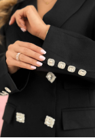 Elegancka Sacou z bufiastymi rękawami Avenelle negru