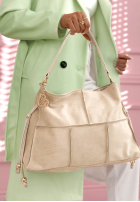 Zamszowa Geantă z ozdobnymi przeszyciami Everyday Smile albastru azuriu