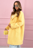 Długi Palton  kożuszek z kołnierzem Create The Impossible roz pudră