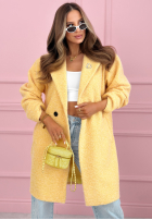 Długi Palton  kożuszek z kołnierzem Create The Impossible roz pudră