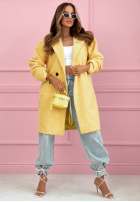 Długi Palton  kożuszek z kołnierzem Create The Impossible roz pudră