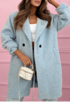 Długi Palton  kożuszek z kołnierzem Create The Impossible roz pudră