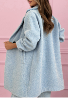 Długi Palton  kożuszek z kołnierzem Create The Impossible roz pudră