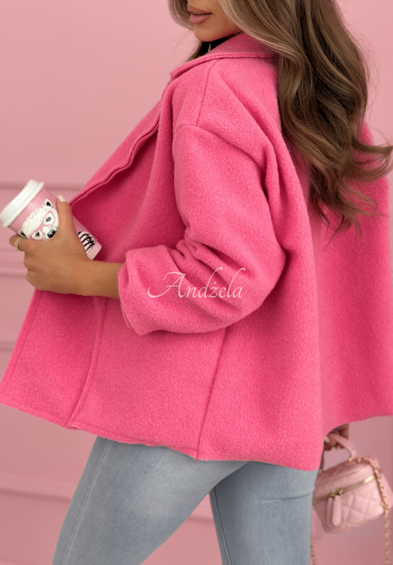 Pardesiu scurt din viscoză cu buzunare Yumi