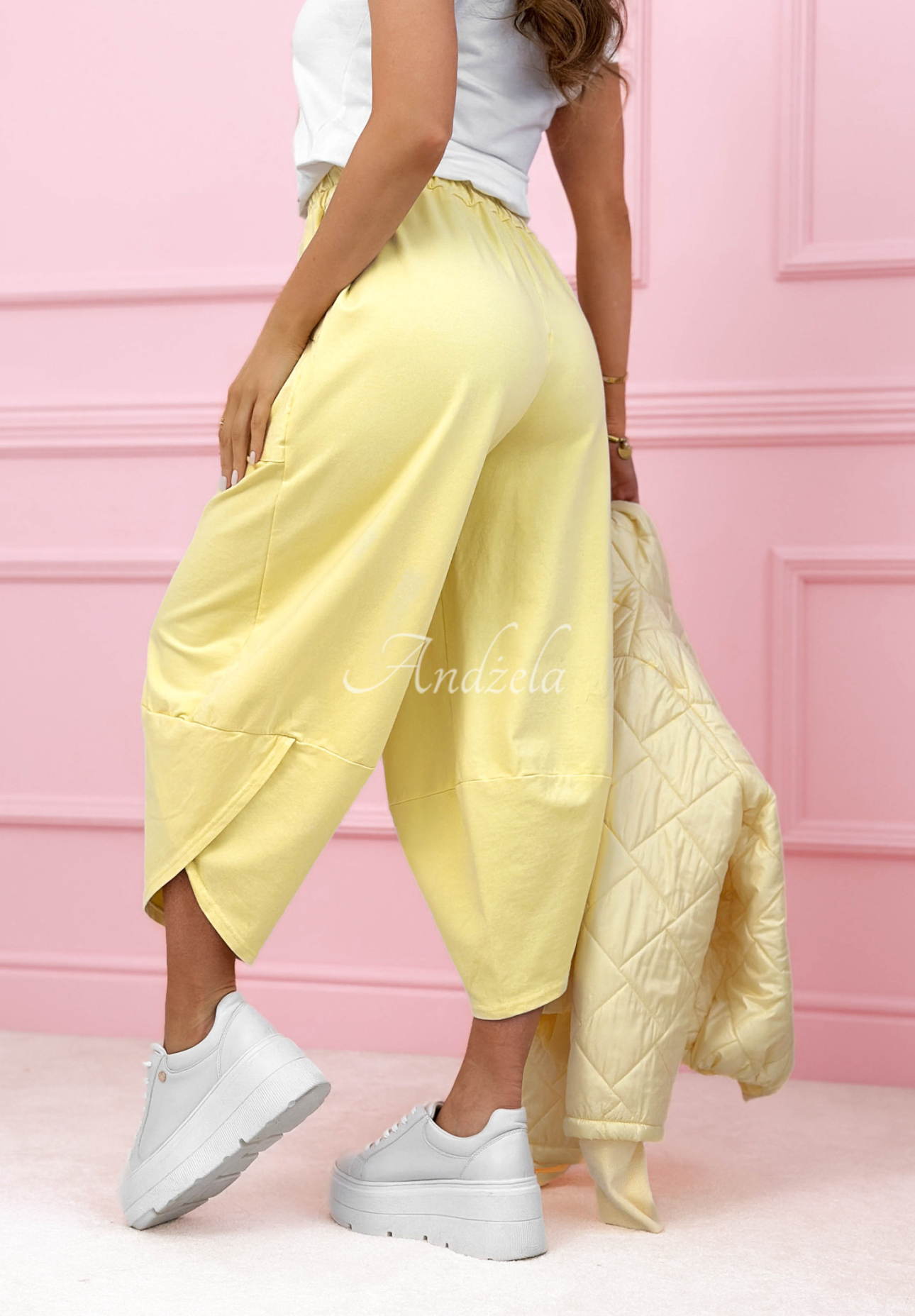 Pantaloni balloon din bumbac cu buzunare Only Sunny Days