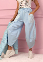 din material textil Pantaloni z kieszeniami i ściągaczami Only Sunny Days galbenă