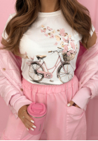 Tricou z nadrukiem Butterflies Dreams biało-galbene