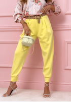 din material textil Pantaloni joggery z paskiem I Chose It negre