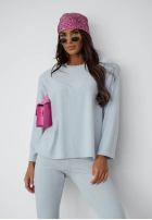 Bawełniany Compleu de trening Hanorac i Pantaloni dzwony Nicole ecru