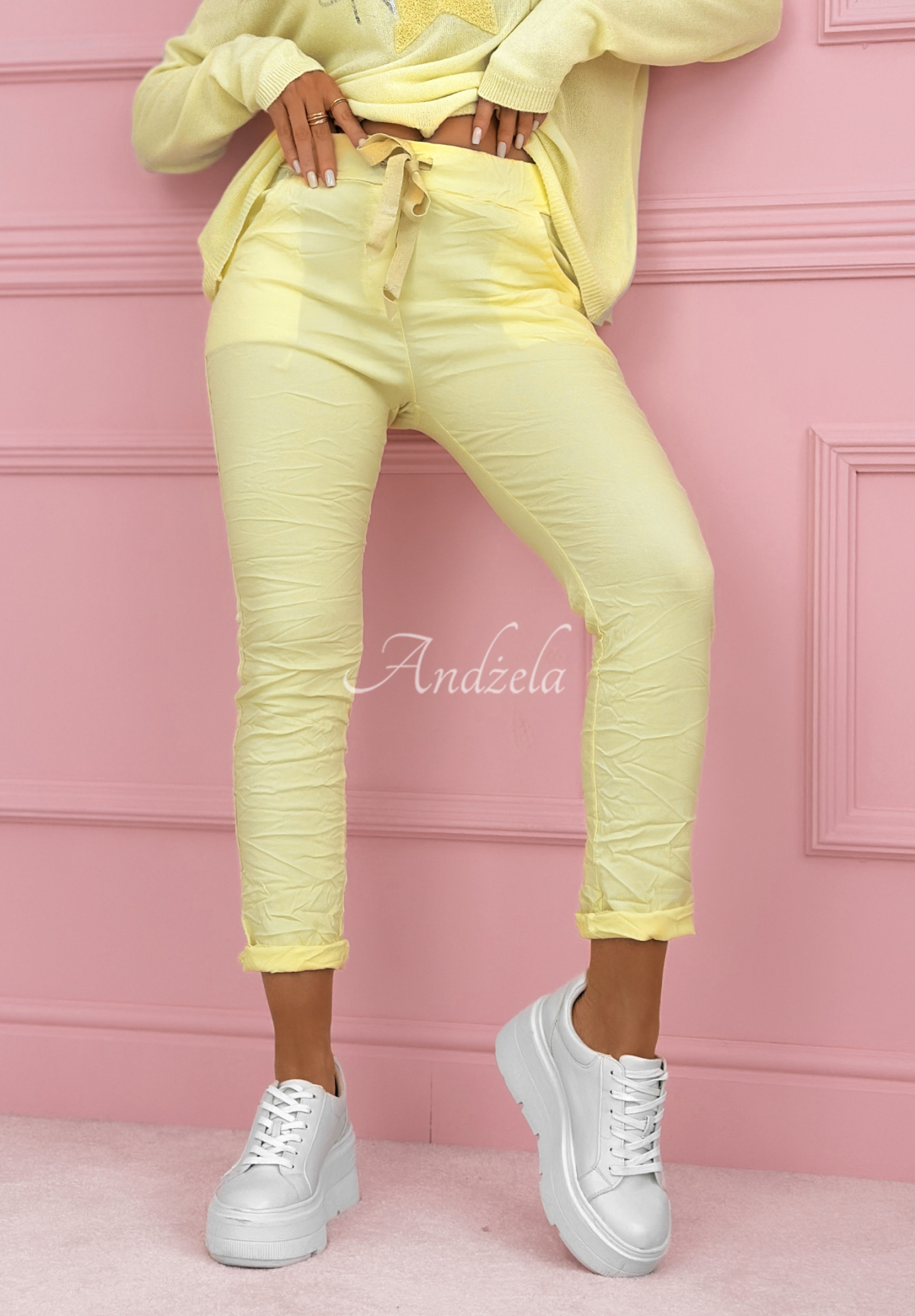 Pantaloni din viscoză cu lampasuri The Spring Begins