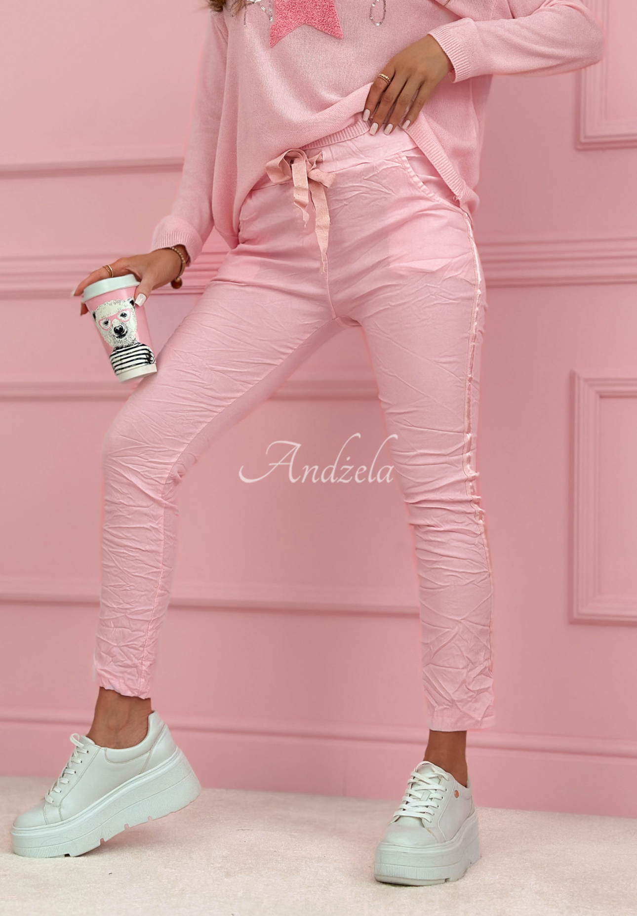 Pantaloni din viscoză cu lampasuri The Spring Begins