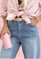 Pantaloni din denim mom fit Biggest Adventure albastre