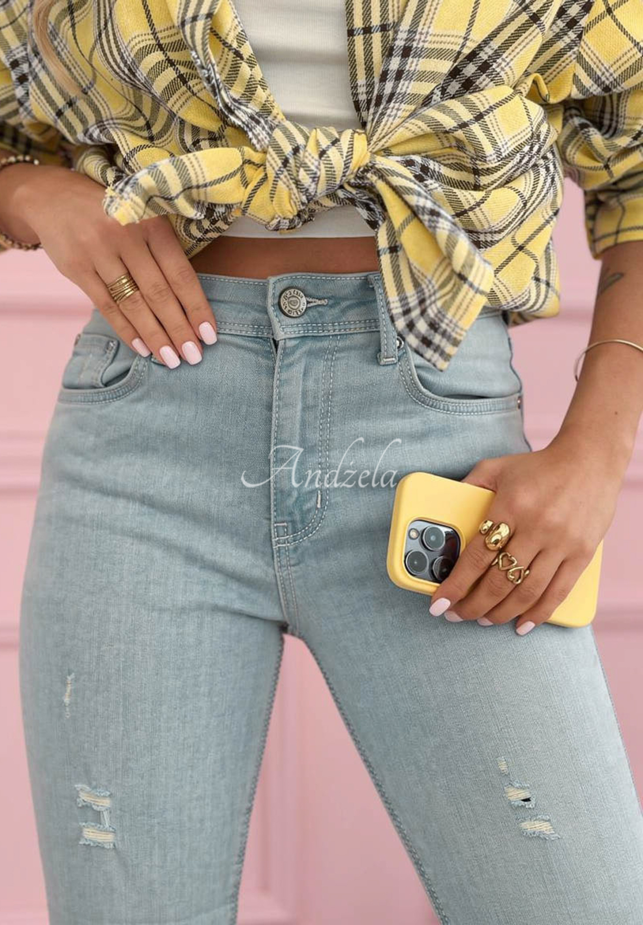 Blugi skinny cu abraziuni Evelisse