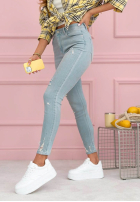 Pantaloni din denim skinny z przetarciami Evelisse albastre