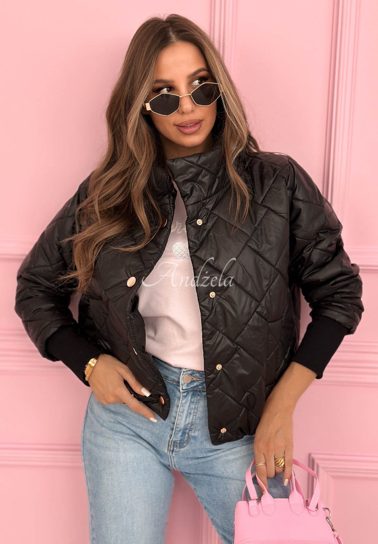 Geacă matlasată cu guler ridicat Hilda