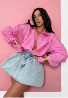 Cămașă w paski oversize La Milla Sophie roz