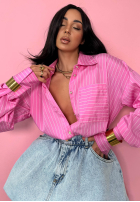Cămașă w paski oversize La Milla Sophie roz