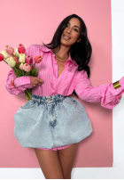 Cămașă w paski oversize La Milla Sophie roz