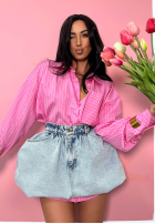 Cămașă w paski oversize La Milla Sophie roz