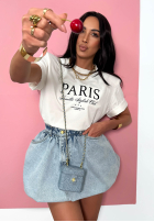 Tricou z nadrukiem La Milla Paris Alb