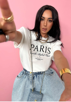 Tricou z nadrukiem La Milla Paris Alb
